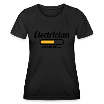 Elektriker - Frauen Funktions-T-Shirt - Schwarz - Vorne - AI Model Female 172 light (172cm)