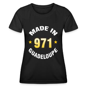 Guadeloupe - T-shirt sport Femme - noir - Devant - AI Model Female 172 light (172cm)