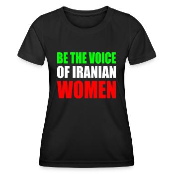 Be the voice of iranian women - Women's Functional T-Shirt - black - Front - AI Model Female 172 light (172cm)