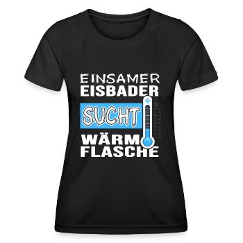 Single Eisbader Flirt beim Winterschwimmen - Frauen Funktions-T-Shirt - Schwarz - Vorne - AI Model Female 172 light (172cm)