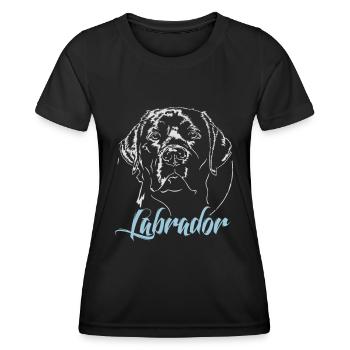 LABRADOR Retriever Labbi Lab Wilsigns canine dog - Women's Functional T-Shirt - black - Front - AI Model Female 172 light (172cm)