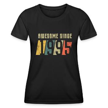 30e anniversaire Né en 1995 - T-shirt sport Femme - noir - Devant - AI Model Female 172 light (172cm)