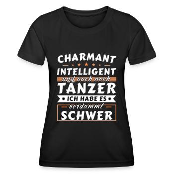 Charmant und intelligent - Tänzer Edition - Frauen Funktions-T-Shirt - Schwarz - Vorne - AI Model Female 172 light (172cm)