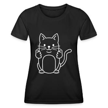 Chat Chat Chat - T-shirt sport Femme - noir - Devant - AI Model Female 172 light (172cm)
