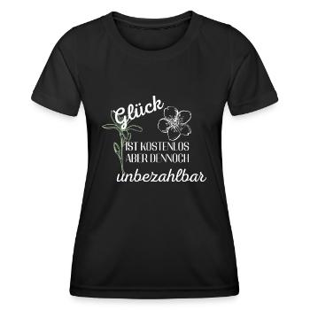Glück - Frauen Funktions-T-Shirt - Schwarz - Vorne - AI Model Female 172 light (172cm)