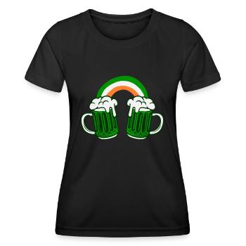 Irish Beer Ireland Flag St. Patrick's Day - Women's Functional T-Shirt - black - Front - AI Model Female 172 light (172cm)
