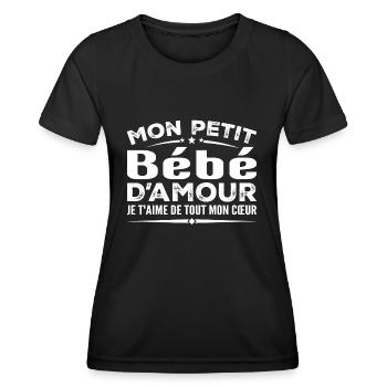 Liebes-Baby-Geschenk, ich liebe dich von ganzem Herzen - Frauen Funktions-T-Shirt - Schwarz - Vorne - AI Model Female 172 light (172cm)