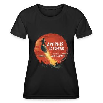 Apophis 13.04.2029 / Interstellar Object 99942 - Women's Functional T-Shirt - black - Front - AI Model Female 172 light (172cm)