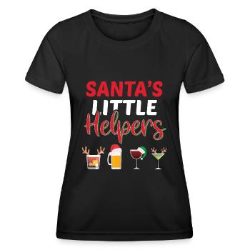 Santa's Little Helpers Drinking Squad Christmas - Women's Functional T-Shirt - black - Front - AI Model Female 172 light (172cm)