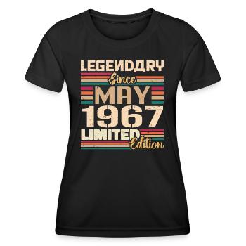 Mai 1967 Mai - Jubiläum Mai 1967 - Frauen Funktions-T-Shirt - Schwarz - Vorne - AI Model Female 172 light (172cm)