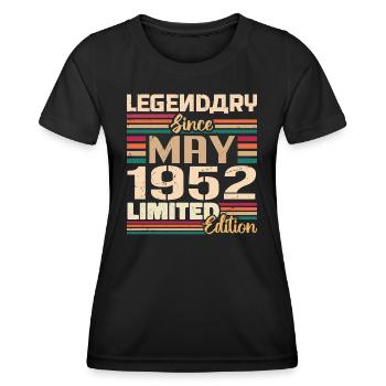 Mai 1952 Mai - Jubiläum Mai 1952 - Frauen Funktions-T-Shirt - Schwarz - Vorne - AI Model Female 172 light (172cm)