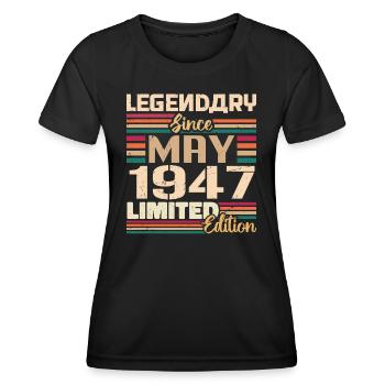May 1947 May - Jubilee May 1947 - Women's Functional T-Shirt - black - Front - AI Model Female 172 light (172cm)