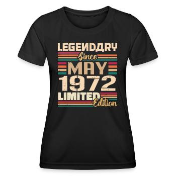 Mai 1972 Mai - Jubilé Mai 1972 - T-shirt sport Femme - noir - Devant - AI Model Female 172 light (172cm)