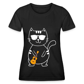 Ukulélé - T-shirt sport Femme - noir - Devant - AI Model Female 172 light (172cm)