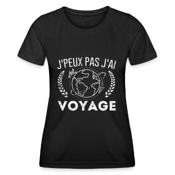 Je Peux Pas J'Ai Voyage Vacances Cadeau Voyager - T-shirt sport Femme - noir - Devant - AI Model Female 172 light (172cm)