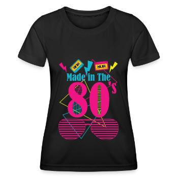 80's Made - Frauen Funktions-T-Shirt - Schwarz - Vorne - AI Model Female 172 light (172cm)