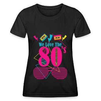 80's love - Frauen Funktions-T-Shirt - Schwarz - Vorne - AI Model Female 172 light (172cm)