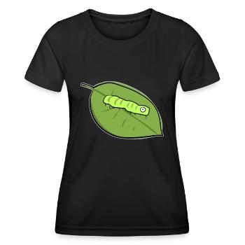 caterpillar leaf biologie symbole nature - T-shirt sport Femme - noir - Devant - AI Model Female 172 light (172cm)