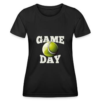 Tennis Spieltag Tennisspieler - Frauen Funktions-T-Shirt - Schwarz - Vorne - AI Model Female 172 light (172cm)