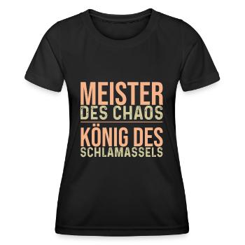 Meister Des Chaos König Des Schlamassels - Frauen Funktions-T-Shirt - Schwarz - Vorne - AI Model Female 172 light (172cm)
