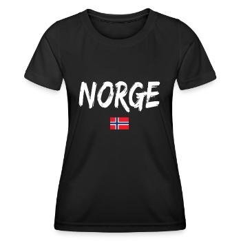 Norway Norwegian Flag - Women's Functional T-Shirt - black - Front - AI Model Female 172 light (172cm)