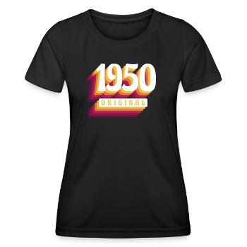 1950 Original. Cool anniversaire Idée cadeau - T-shirt sport Femme - noir - Devant - AI Model Female 172 light (172cm)