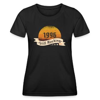 1996 Still rockin - Cadeau d’anniversaire cool - T-shirt sport Femme - noir - Devant - AI Model Female 172 light (172cm)