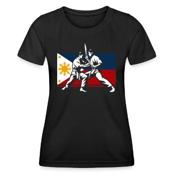 Eskrima - Filipino Martial Arts Geschenk - Frauen Funktions-T-Shirt - Schwarz - Vorne - AI Model Female 172 light (172cm)