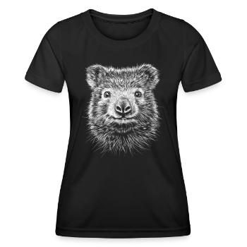 Portrait Wombat Animaux Australiens Animal - T-shirt sport Femme - noir - Devant - AI Model Female 172 light (172cm)