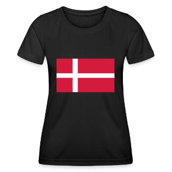 denmark flag - Frauen Funktions-T-Shirt - Schwarz - Vorne - AI Model Female 172 light (172cm)