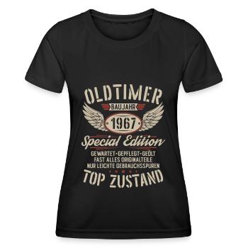 Oldtimer Baujahr 1967 Jahrgang Geburtstag Geschenk - Frauen Funktions-T-Shirt - Schwarz - Vorne - AI Model Female 172 light (172cm)