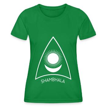Shambhala Sun Moon Symbol 2 - Women's Functional T-Shirt - kelly green - Front - AI Model Female 172 dark (172cm)