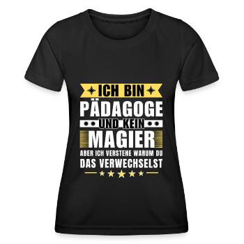 Ich bin Pädagoge und kein Magier - Frauen Funktions-T-Shirt - Schwarz - Vorne - AI Model Female 172 light (172cm)