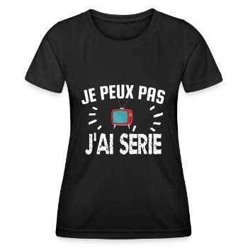 je peux pas j'ai série - T-shirt sport Femme - noir - Devant - AI Model Female 172 light (172cm)