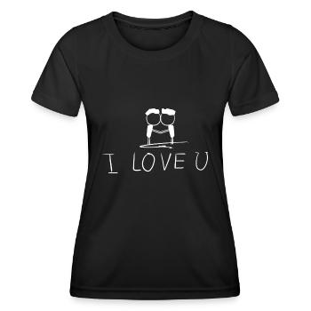 ich liebe dich schwules liebespaar - Frauen Funktions-T-Shirt - Schwarz - Vorne - AI Model Female 172 light (172cm)
