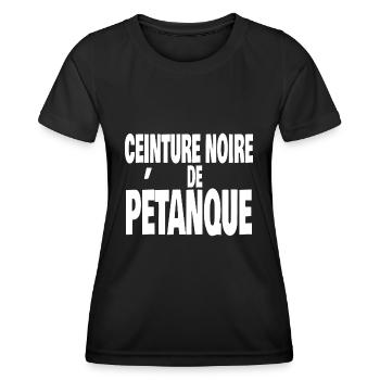 ceinture noire de pétanque - T-shirt sport Femme - noir - Devant - AI Model Female 172 light (172cm)