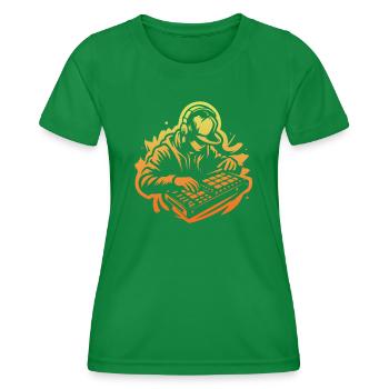Beatmaker (Jaune) - T-shirt sport Femme - vert - Devant - AI Model Female 172 dark (172cm)