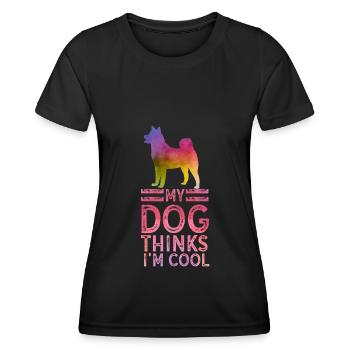 My Dog Thinks I'm Cool Dog Lover Dog Owner - Frauen Funktions-T-Shirt - Schwarz - Vorne - AI Model Female 172 light (172cm)
