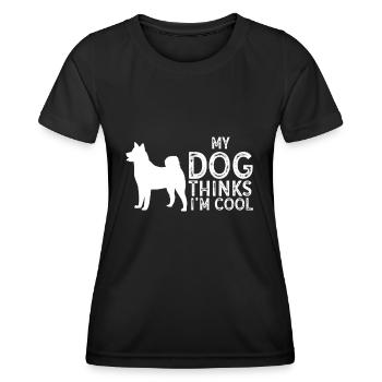 My Dog Thinks I'm Cool Dog Lover Dog Owner - Frauen Funktions-T-Shirt - Schwarz - Vorne - AI Model Female 172 light (172cm)