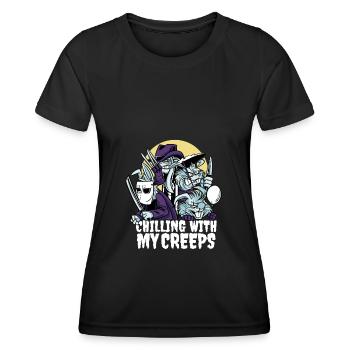 25797 bunnytshirt pr et t shirt - T-shirt sport Femme - noir - Devant - AI Model Female 172 light (172cm)