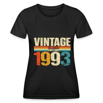 1993 vintage vintage cadeau d’anniversaire rétro - T-shirt sport Femme - noir - Devant - AI Model Female 172 light (172cm)