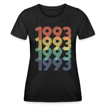 Cool Retro 1993, 30 ans, cadeau de 30e anniversaire - T-shirt sport Femme - noir - Devant - AI Model Female 172 light (172cm)