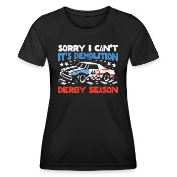 Demolition Derby Season - Geschenk für echte Fans - Frauen Funktions-T-Shirt - Schwarz - Vorne - AI Model Female 172 light (172cm)