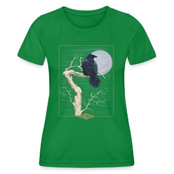 Handmade Raven 'The Raven' Mystic Tarot - Women's Functional T-Shirt - kelly green - Front - AI Model Female 172 dark (172cm)