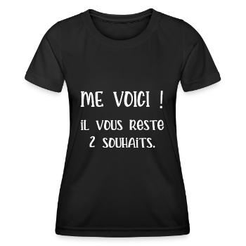 me voici il vous reste 2 souhaits - T-shirt sport Femme - noir - Devant - AI Model Female 172 light (172cm)