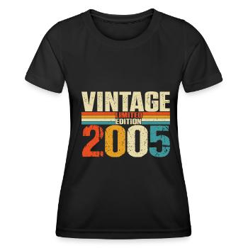 2005 vintage vintage cadeau d’anniversaire rétro - T-shirt sport Femme - noir - Devant - AI Model Female 172 light (172cm)