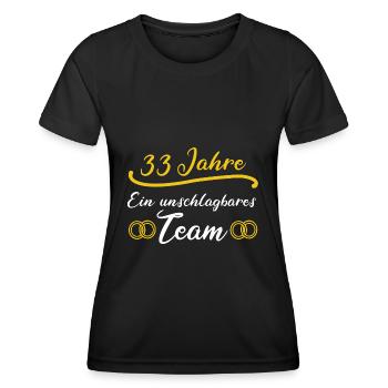 33 Jahre Ein Unschlagbares Team - Frauen Funktions-T-Shirt - Schwarz - Vorne - AI Model Female 172 light (172cm)