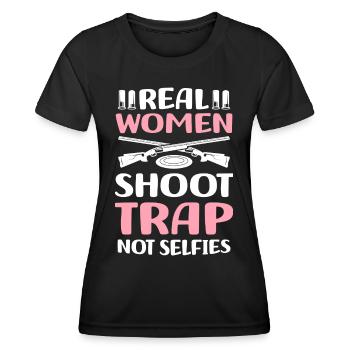 Trapschießen | Schießsport Fallenschießen Geschenk - Frauen Funktions-T-Shirt - Schwarz - Vorne - AI Model Female 172 light (172cm)