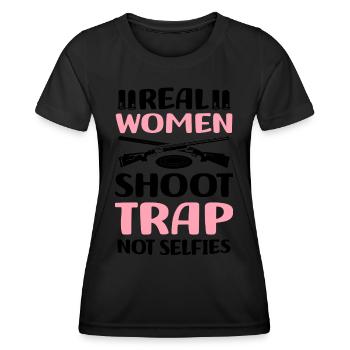 Trapschießen | Schießsport Fallenschießen Geschenk - Frauen Funktions-T-Shirt - Schwarz - Vorne - AI Model Female 172 light (172cm)