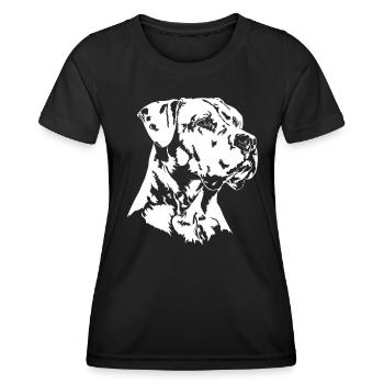 DOGO ARGENTINO Chien Portrait Chien Wilsigns - T-shirt sport Femme - noir - Devant - AI Model Female 172 light (172cm)